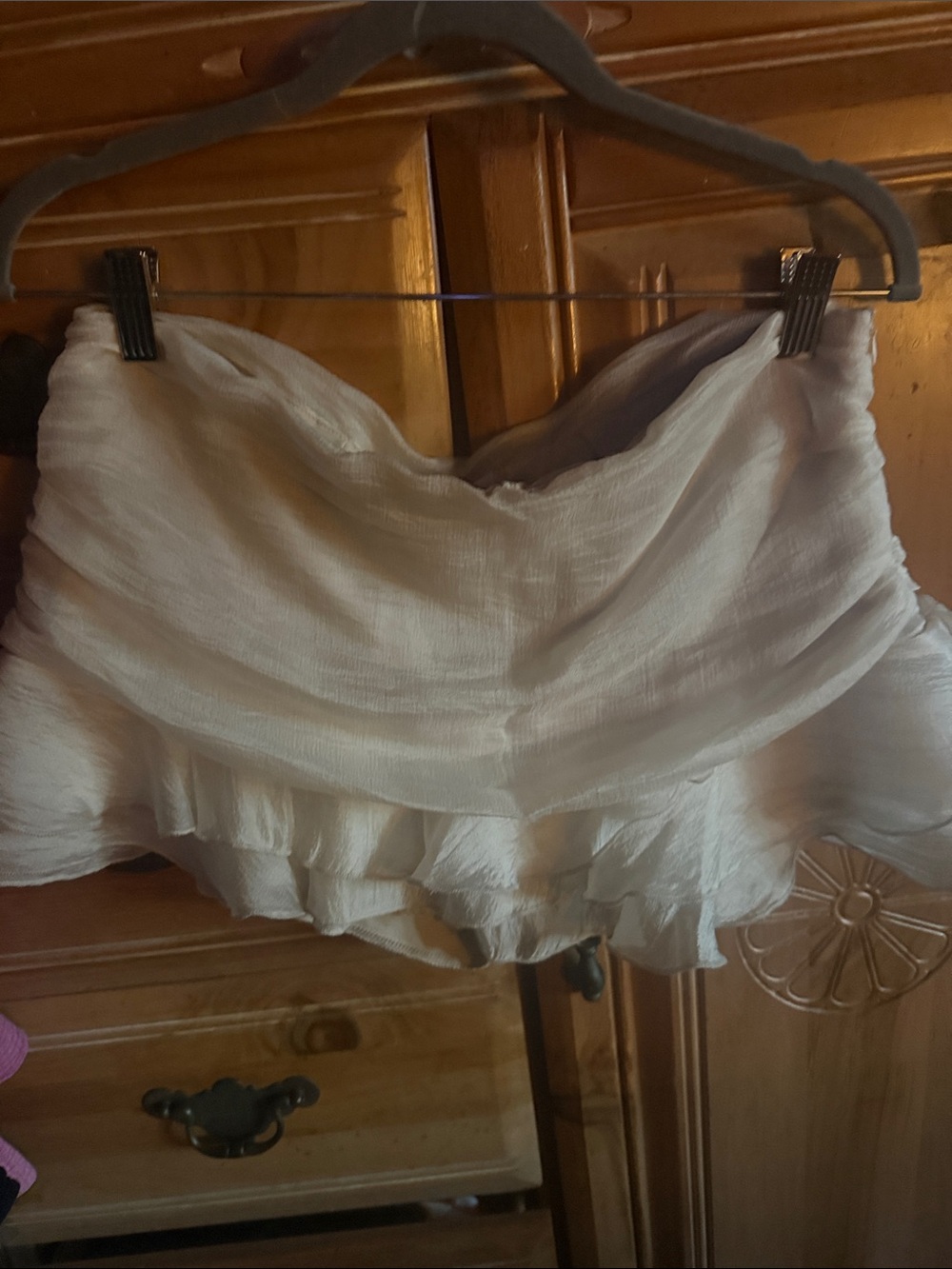 SHEIN White Ruffled Off-Shoulder Crop Top